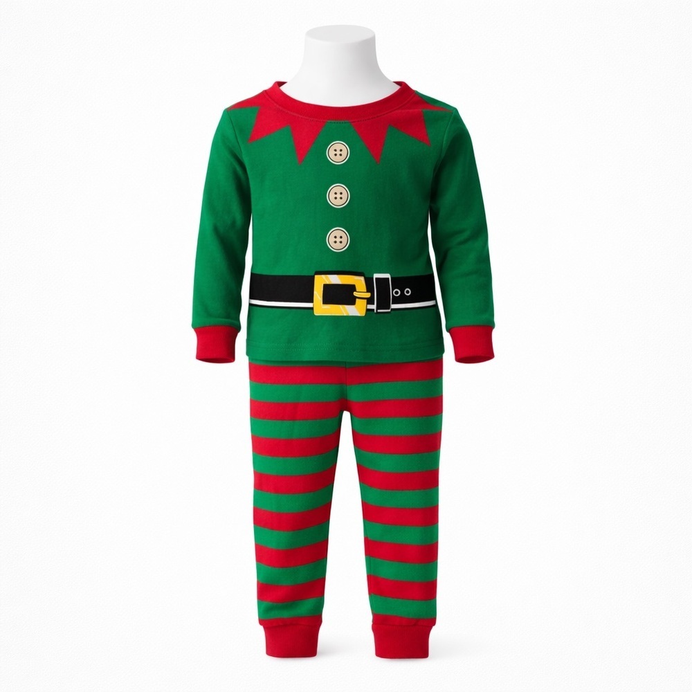 Size 18-24M The Children’s Place Kids Elf Christmas Pajama‎ Set